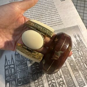 Oversized Bone Acrylic and Wood Stacked Bracelets India  97-98